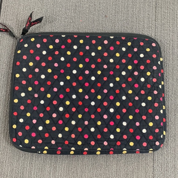 Vera Bradley Lighten up Laptop Tablet Sleeve Large Retired Havana Dots Quilted - Picture 12 of 17